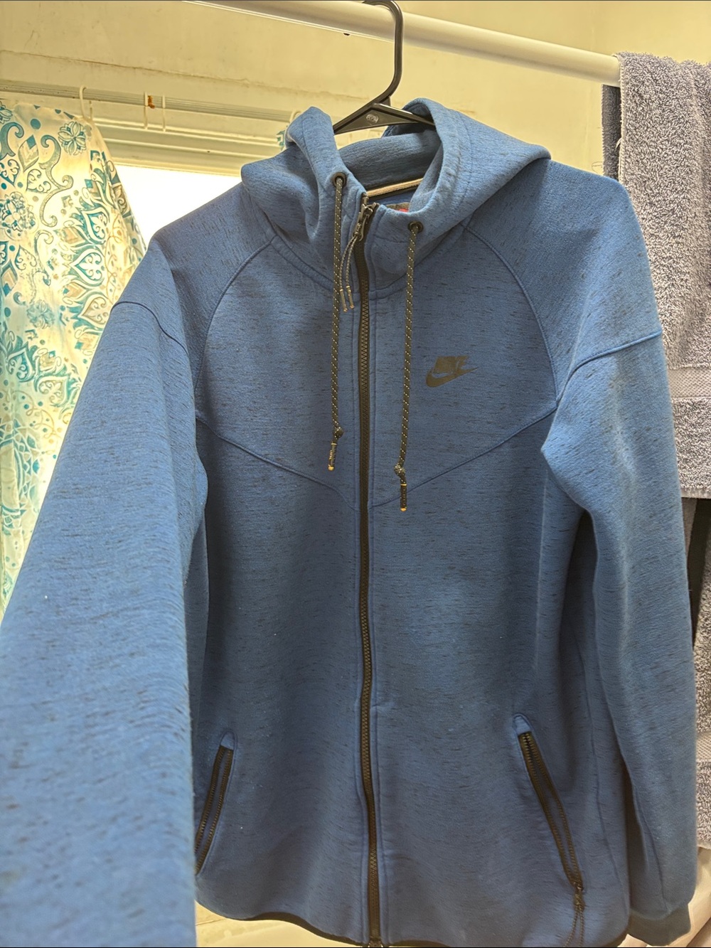 Nike Tech Light Blue Heather Zip-Up Hoodie in EUC Size L